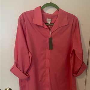 Chico's Vibrant Pink Casual Button Down Shirt